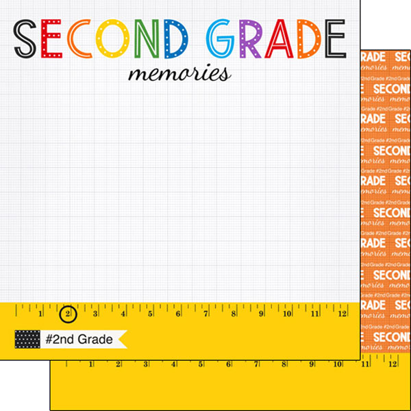 SCRAPBOOK CUSTOMS 12X12 2ND GRADE RULER