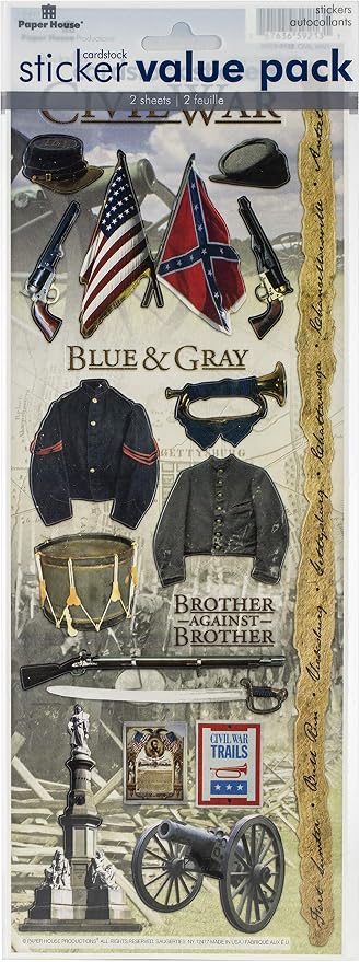PAPER HOUSE CARDSTOCK STKR CIVIL WAR VALUE PACK