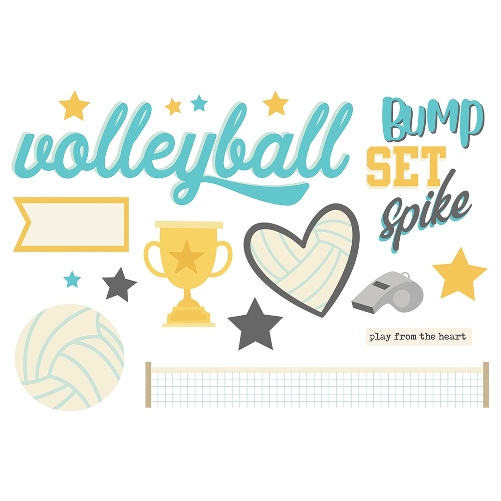 SIMPLE STORIES PAGE PIECES VOLLEYBALL