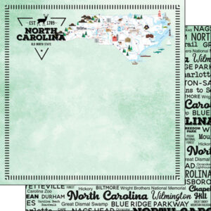 SCRAPBOOK CUSTOMS POSTAGE MAP 12X12 NORTH CAROLINA