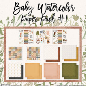 SCRAPBOOK CUSTOMS KIT BABY WATERCOLOR PACK #1