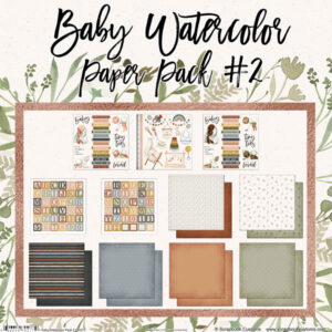 SCRAPBOOK CUSTOMS KIT BABY WATERCOLOR PACK #2