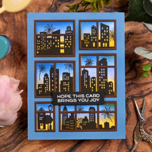 WF Postage Collage Stamp City Sunset