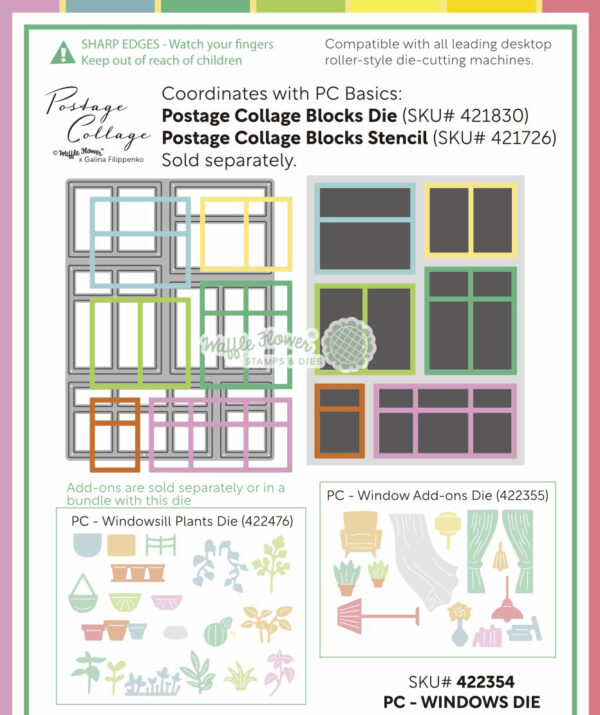 WF Postage Collage Die Windows