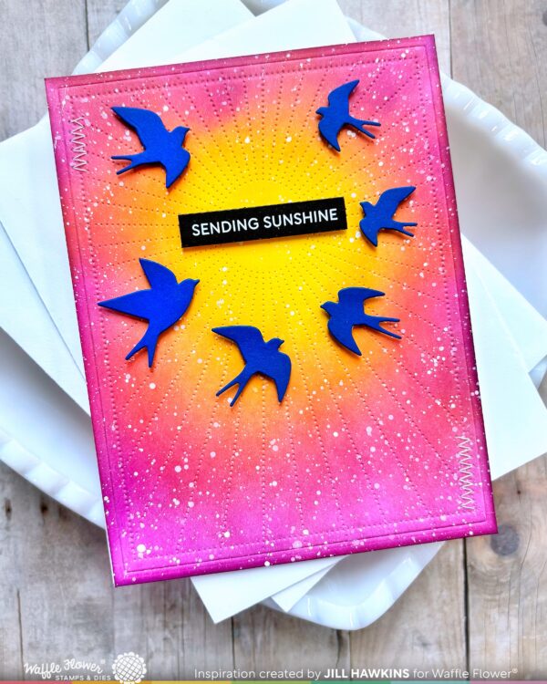 WF Postage Collage Die Swallow Silhouettes
