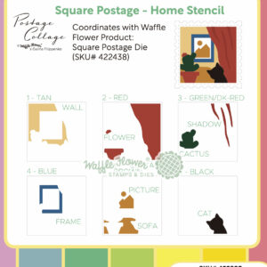 WF Square Postage Stencil Home