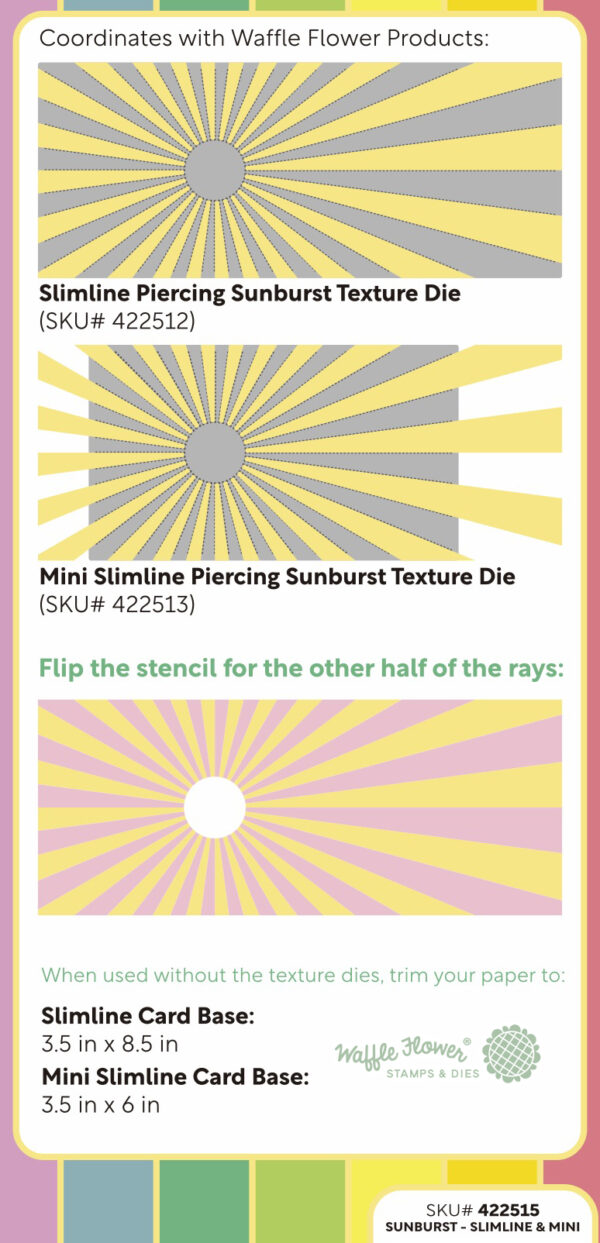 WF Stencil Sunburst For Slimline & Mini Slimline