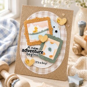 WF Postage Collage Stencil Baby