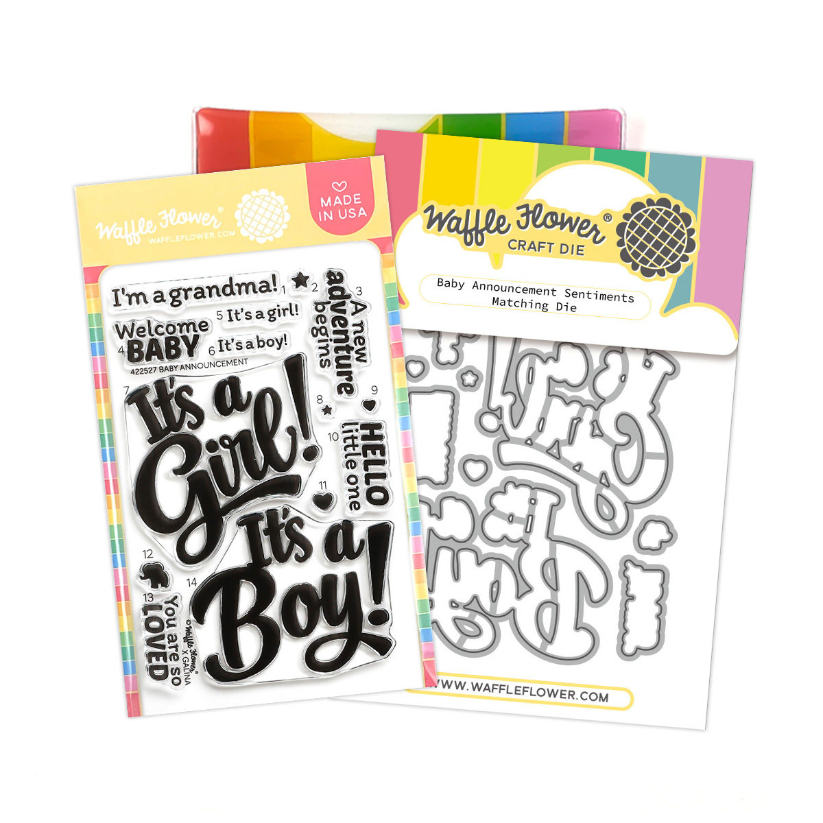 WF Stamp & Die Baby Announcement Sentiments