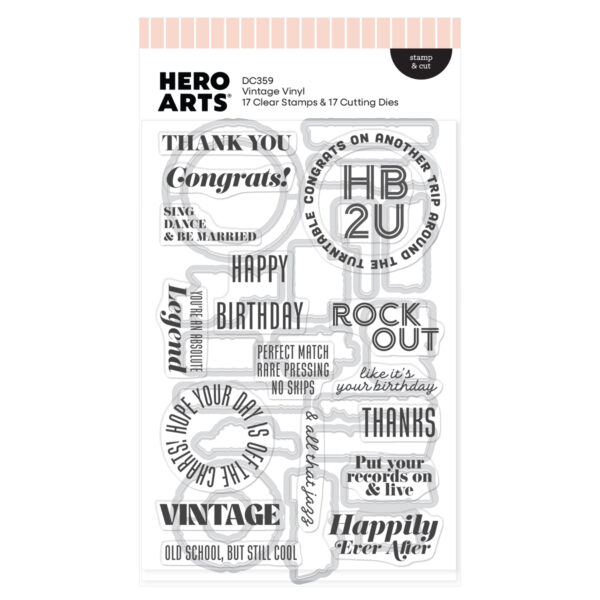 Hero Arts Vintage Vinyl Stamp & Cut Hero Arts Vintage Vinyl Stamp & Cut