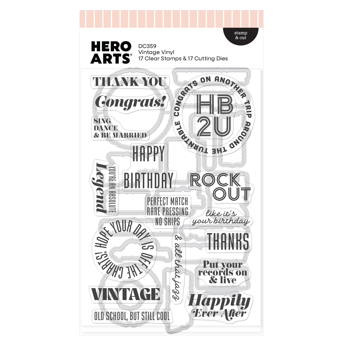 Hero Arts Vintage Vinyl Stamp & Cut