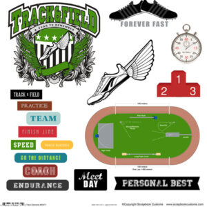 SCRAPBOOK CUSTOMS 12X12 TRACK & FIELD CUT OUTS
