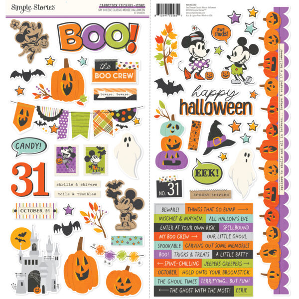 Simple Stories Say Cheese Clasimple Storiesic Mouse Halloween Cardstock Stickers Icons Simple Stories Say Cheese Clasimple Storiesic Mouse Halloween Cardstock Stickers Icons