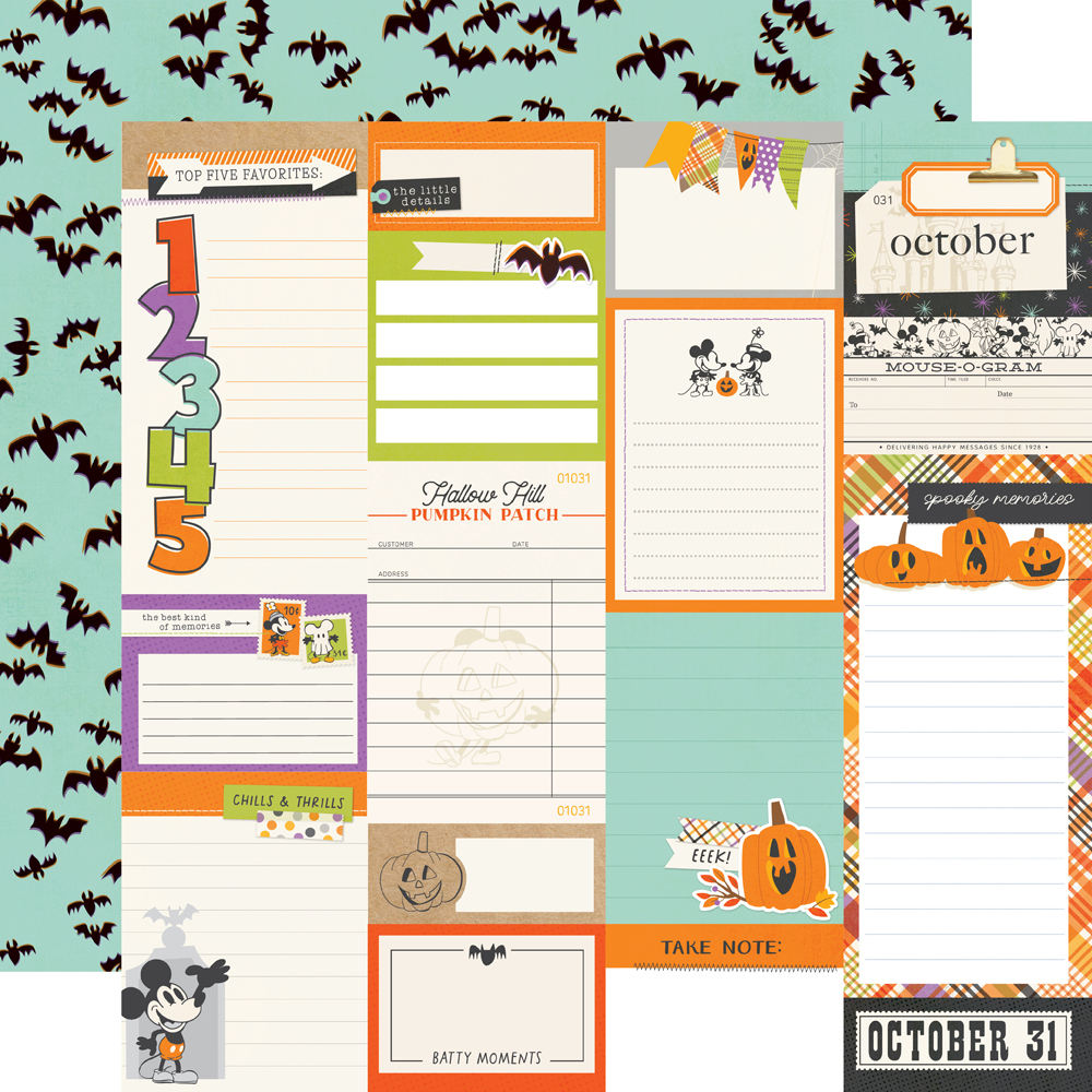 Simple Stories Say Cheese Clasimple Storiesic Mouse Halloween 12X12 Journal Elements