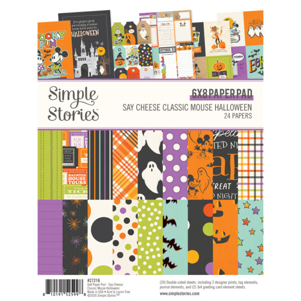 Simple Stories Say Cheese Clasimple Storiesic Mouse Halloween 6X8 Pad