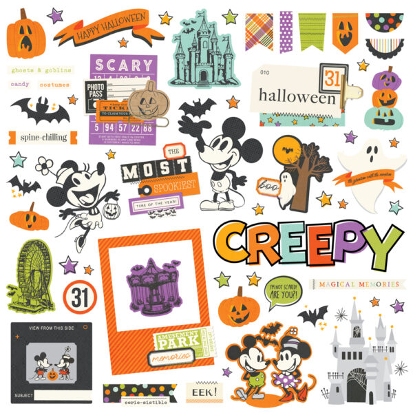Simple Stories Say Cheese Clasimple Storiesic Mouse Halloween Chipboard Pieces