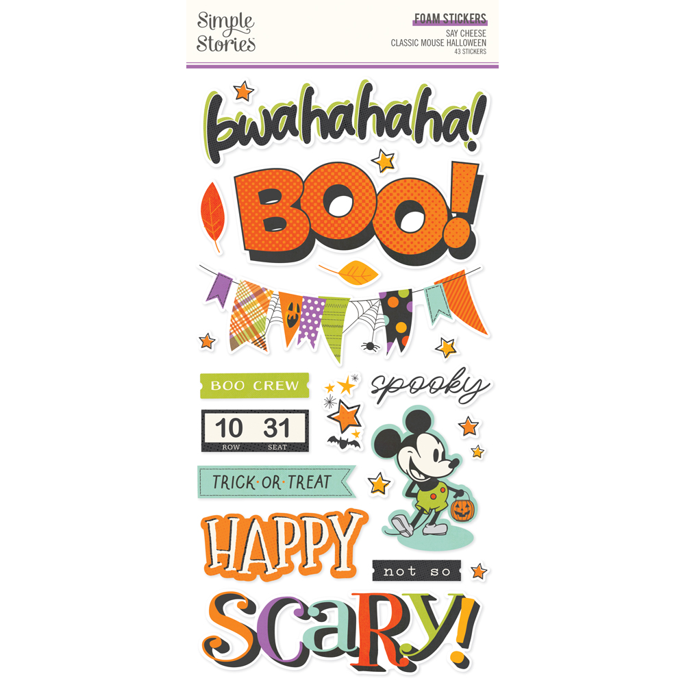 Simple Stories Say Cheese Clasimple Storiesic Mouse Halloween Foam Stickers