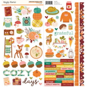 Simple Stories Pumpkins & Plaid Cardstock Stickers Icons