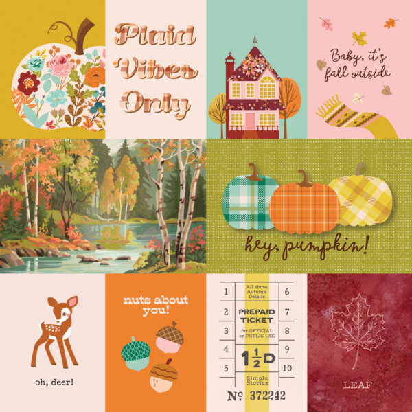 Simple Stories Pumpkins & Plaid 12X12 3X4/4X6 Elements