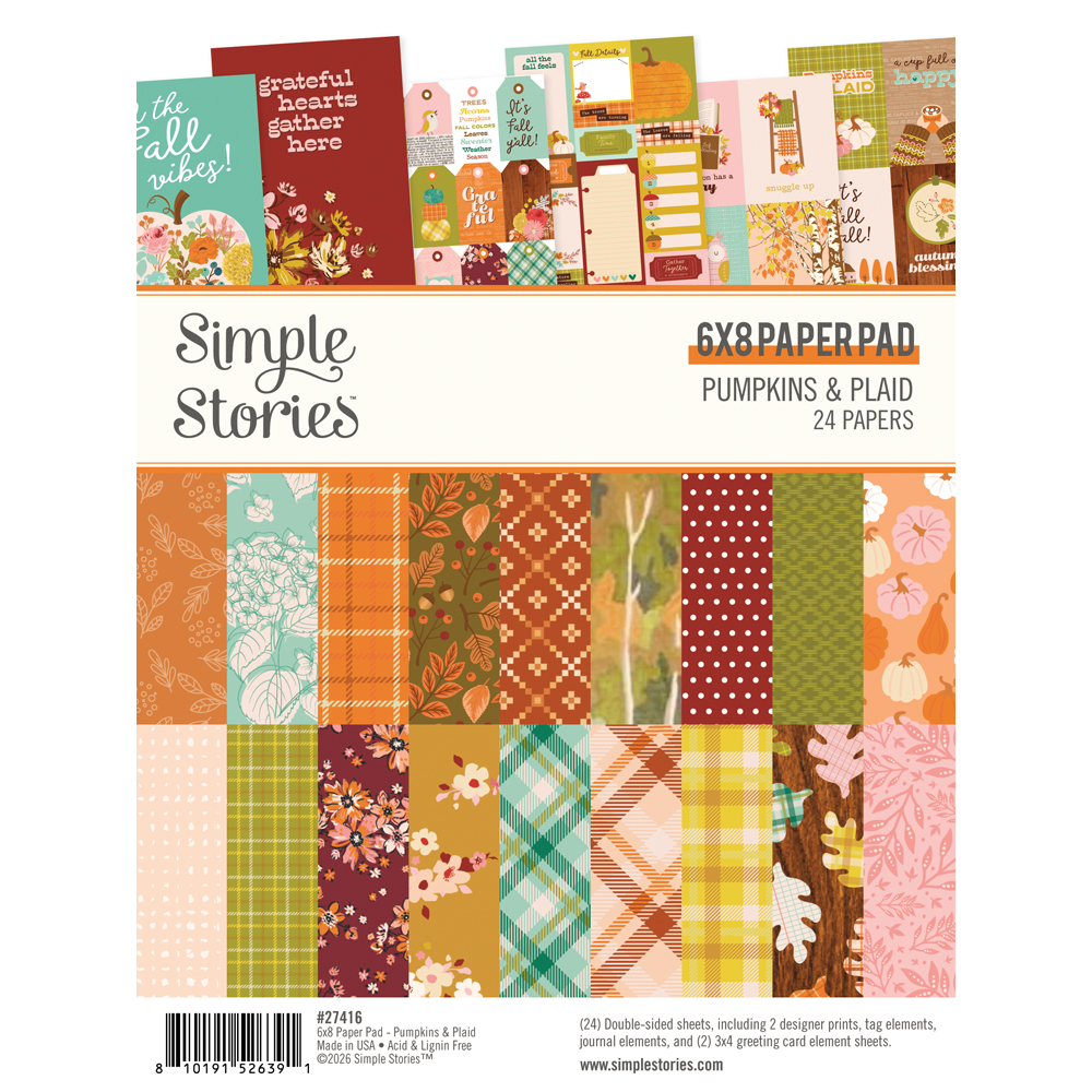 Simple Stories Pumpkins & Plaid 6X8 Pad