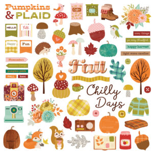 Simple Stories Pumpkins & Plaid Chipboard Pieces