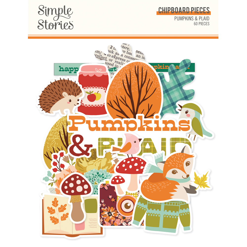 Simple Stories Pumpkins & Plaid Chipboard Pieces