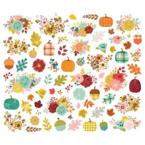 Simple Stories Pumpkins & Plaid Floral Bits & Pieces