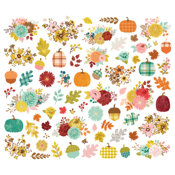 Simple Stories Pumpkins & Plaid Floral Bits & Pieces