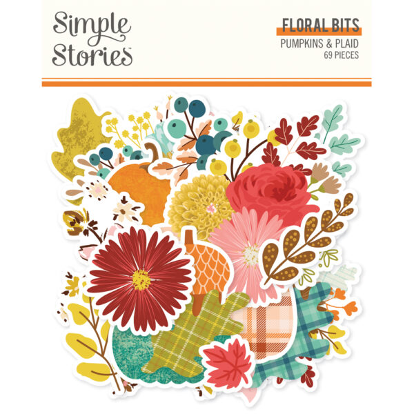Simple Stories Pumpkins & Plaid Floral Bits & Pieces Simple Stories Pumpkins & Plaid Floral Bits & Pieces