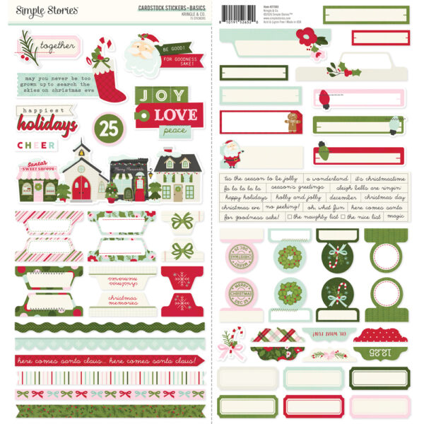 Simple Stories Kringle & Co. Cardstock Stickers Basics