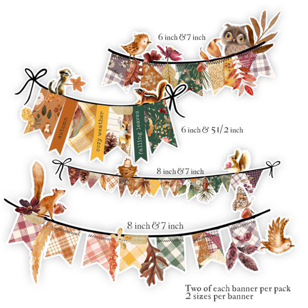 Pretty Little Studio Ginger Snap Die-cuts Cozy Weather Banners