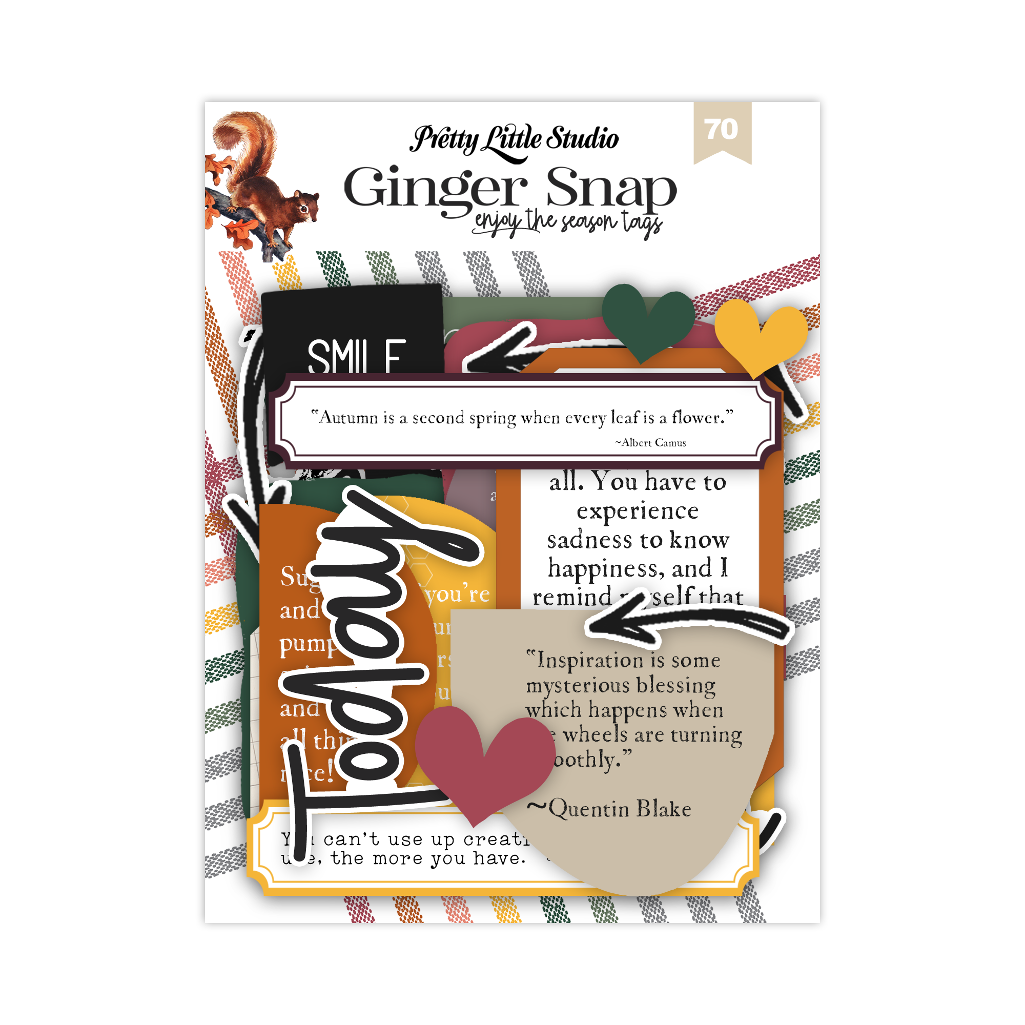 Pretty Little Studio Ginger Snap Die-cuts Enjoy the Season Tags