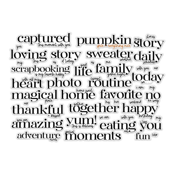 Pretty Little Studio Ginger Snap Die-cuts Pumpkin Spice Word Titles
