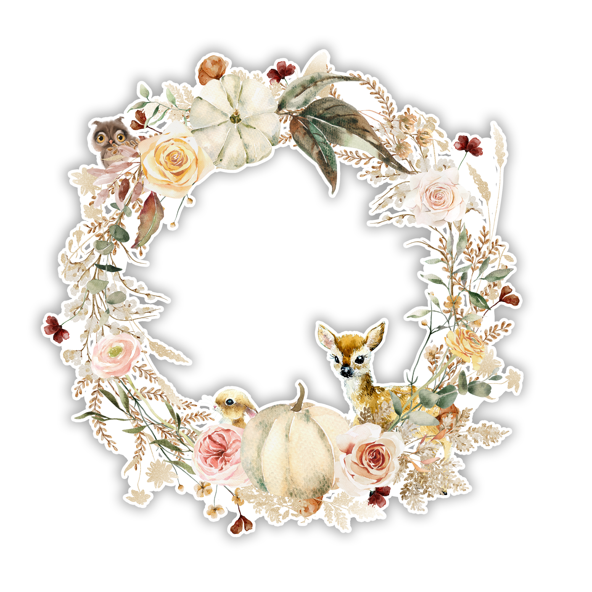 Pretty Little Studio Ginger Snap Die-cut Pumpkin Patch Wreath 11 Inch