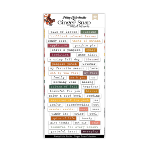 Pretty Little Studio Ginger Snap Stickers Colors of Fall Word Multi