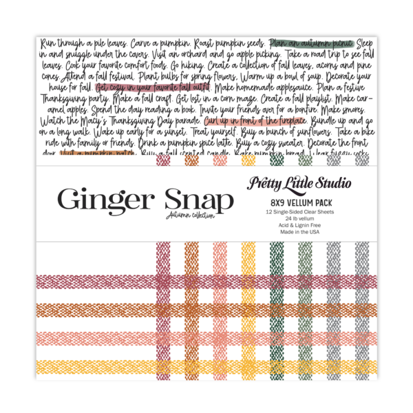 Pretty Little Studio Ginger Snap 8X9 Vellum Pack
