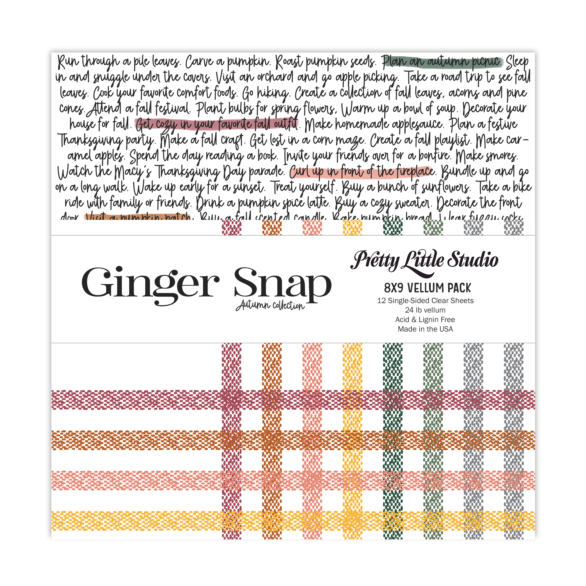 Pretty Little Studio Ginger Snap 8X9 Vellum Pack