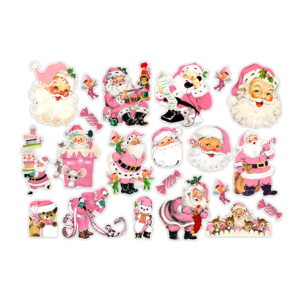 Pretty Little Studio Sugar Plum Die-cuts Pink Santa Large