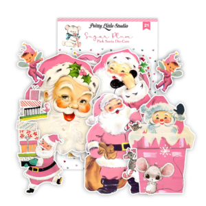 Pretty Little Studio Sugar Plum Die-cuts Pink Santa Large