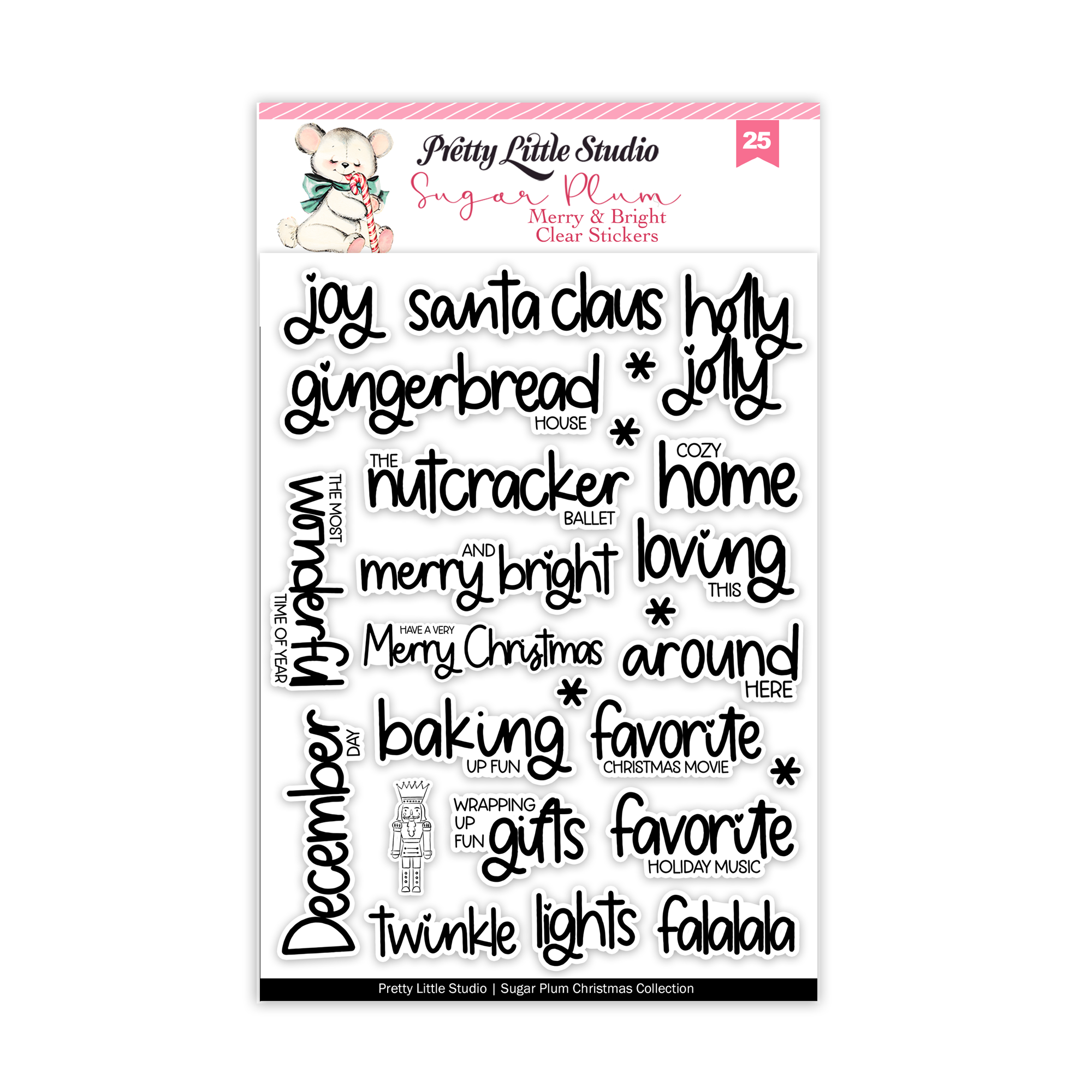 Pretty Little Studio Sugar Plum Stickers Merry & Bright Clear