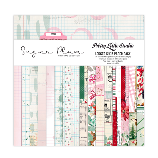 Pretty Little Studio Sugar Plum 12X12 Ledger Paper Pack Pretty Little Studio Sugar Plum 12X12 Ledger Paper Pack
