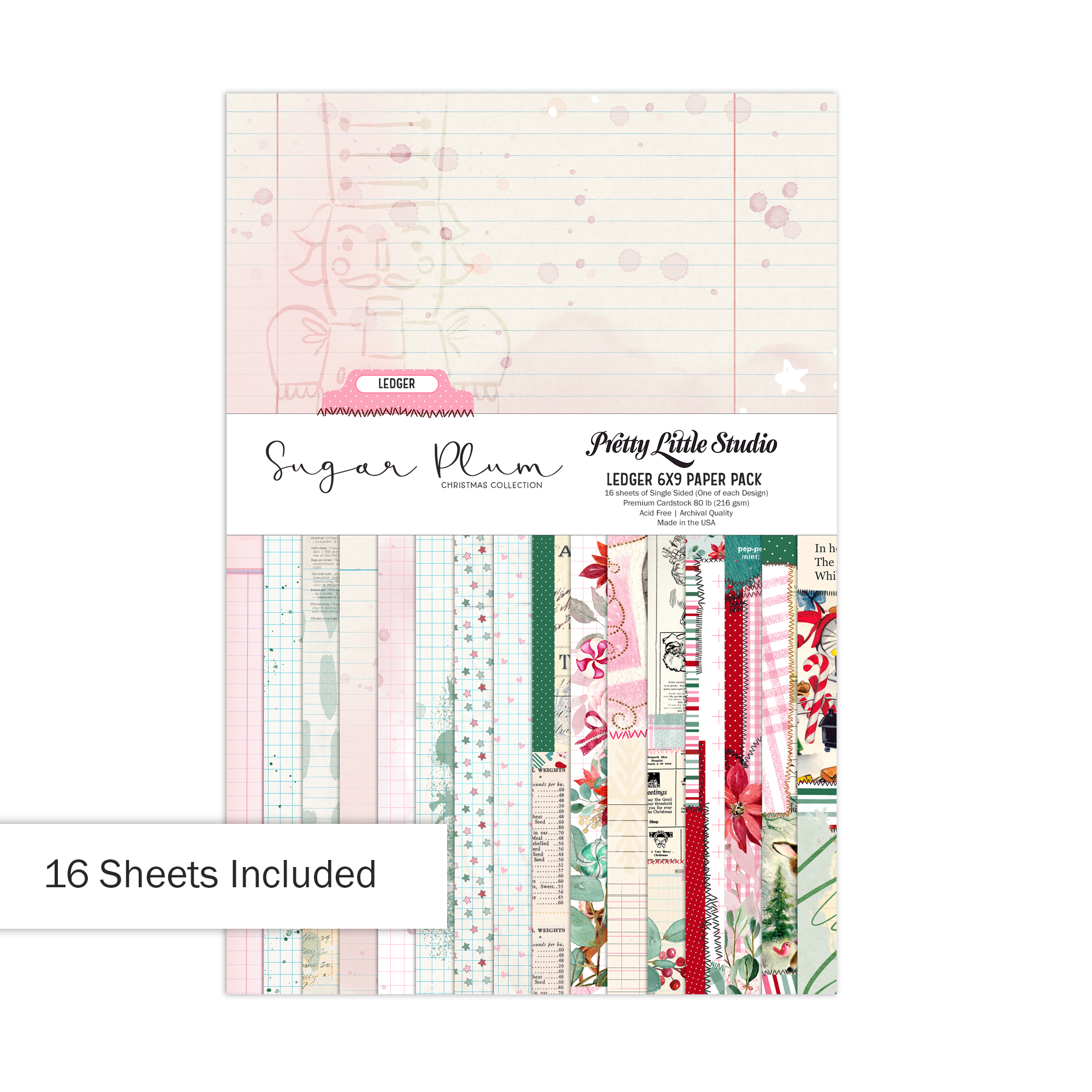Pretty Little Studio Sugar Plum 6X9 Ledger Paper Pack