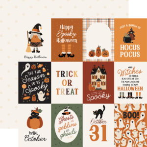 Carta Bella Handmade Halloween 12X12 3X4 Journaling Cards