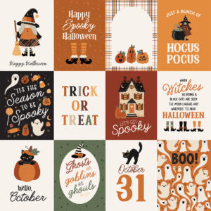 Carta Bella Handmade Halloween 12X12 3X4 Journaling Cards