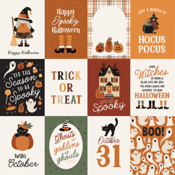 Carta Bella Handmade Halloween 12X12 3X4 Journaling Cards