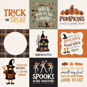 Carta Bella Handmade Halloween 12X12 4X4 Journaling Cards