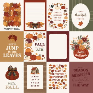 Carta Bella Here Comes Autumn 12X12 3X4 Journaling Cards