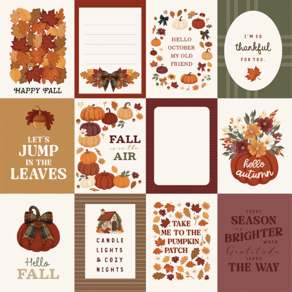 Carta Bella Here Comes Autumn 12X12 3X4 Journaling Cards
