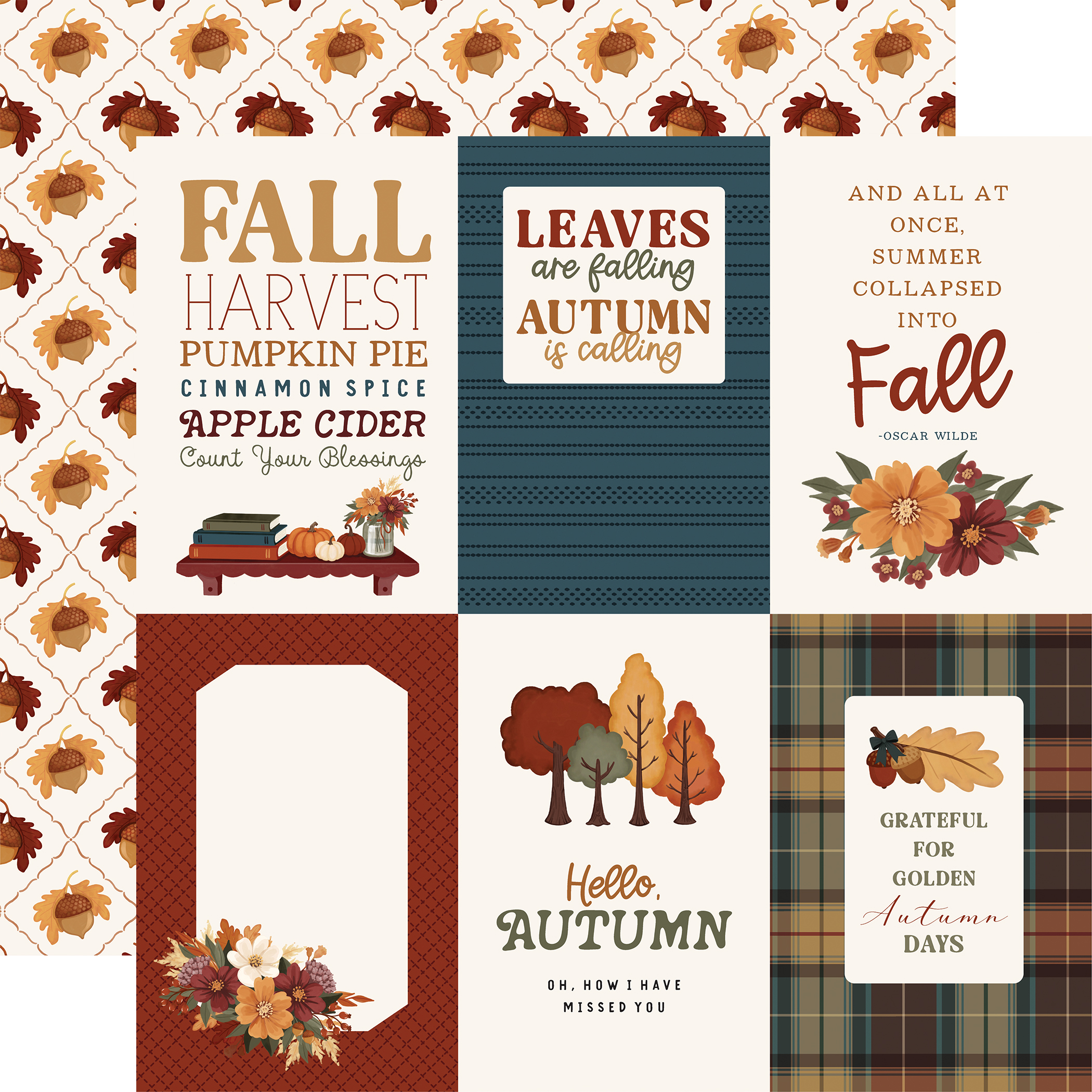 Carta Bella Here Comes Autumn 12X12 4X6 Journaling Cards