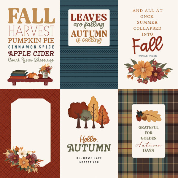 Carta Bella Here Comes Autumn 12X12 4X6 Journaling Cards
